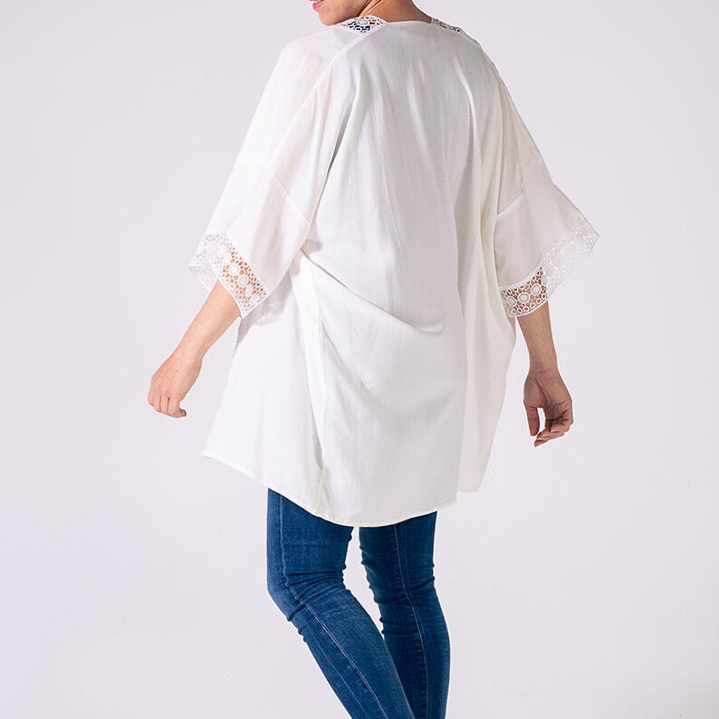 Lace Kimono White Tops Taylor Hill