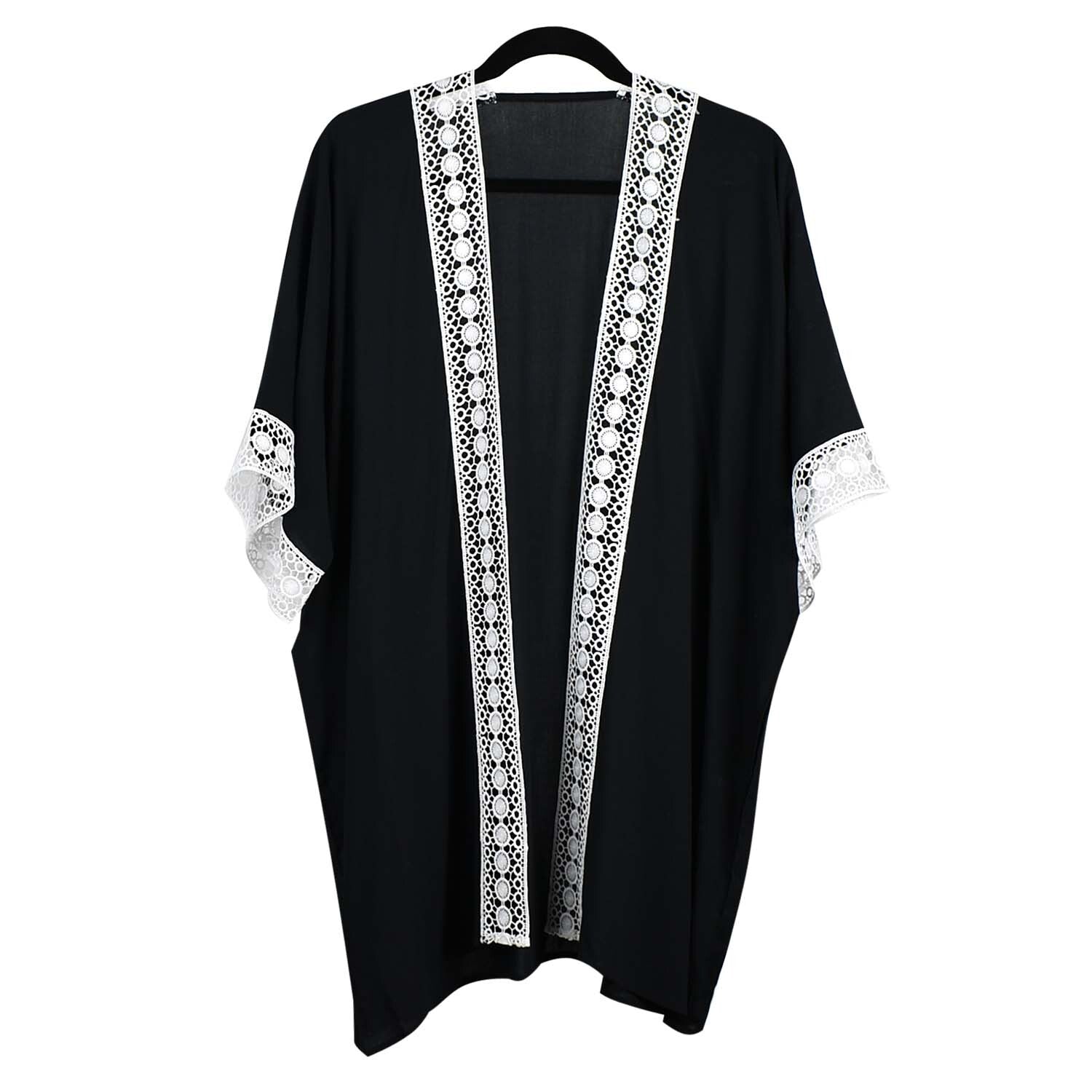Lace Kimono Black Tops Taylor Hill