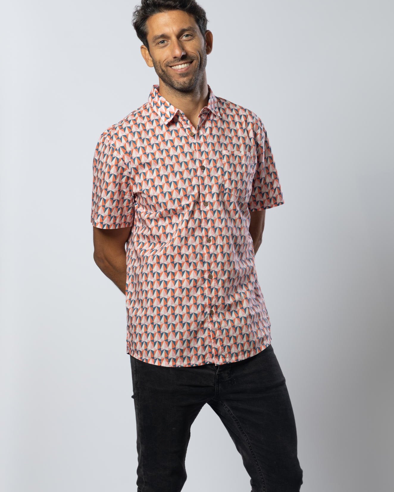 Tessellate Cotton Mens Shirt Mens Tops Skumi