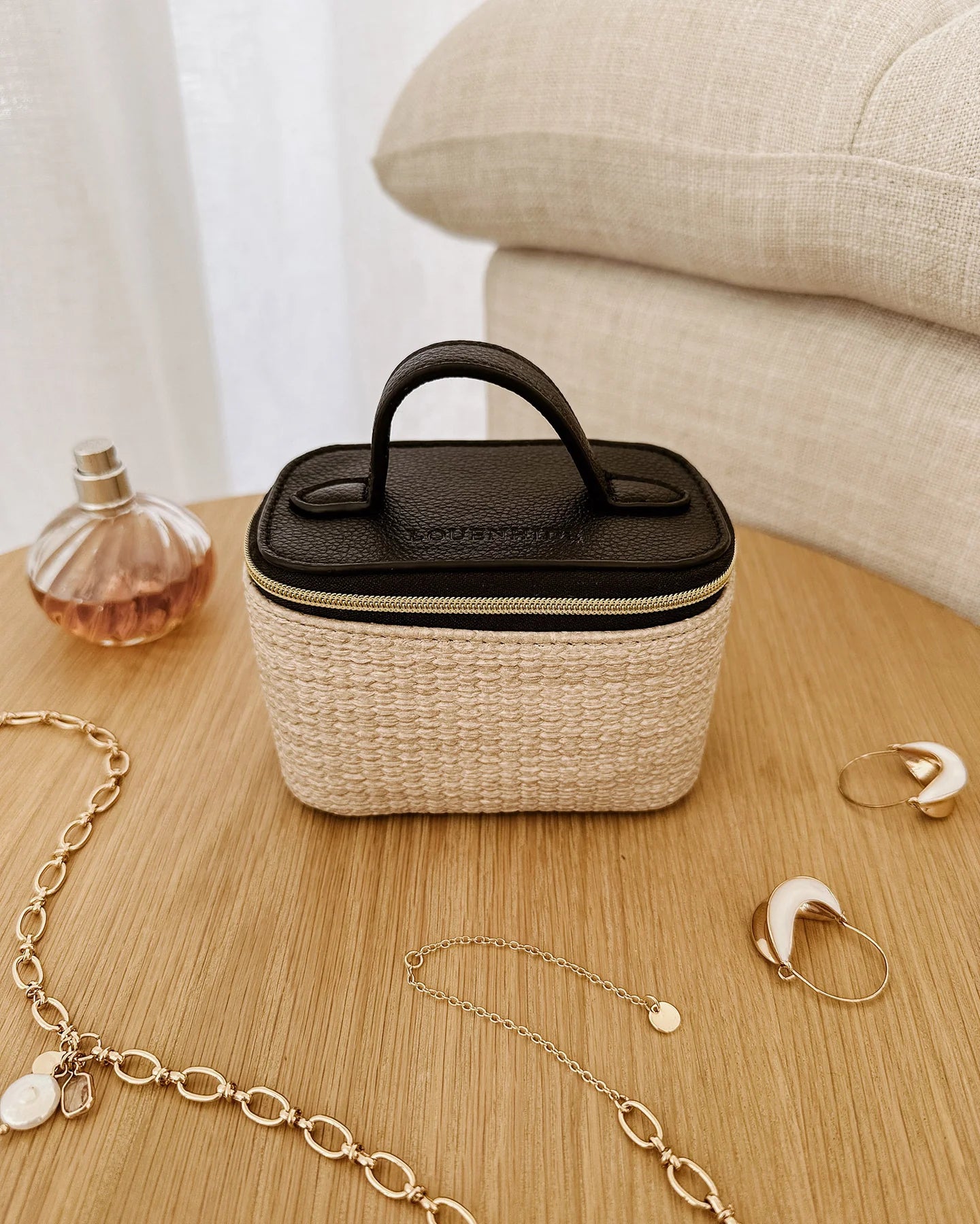 Trudy Jewellery Box Natural Black Bags and Purses Louenhide