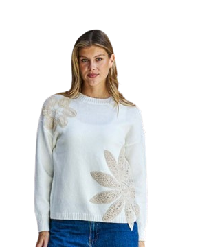 Fernandez Knit Top White Tops Boho S/M