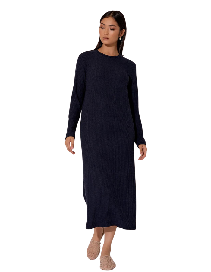 Brielle Knit Dress Navy - Global Free Style