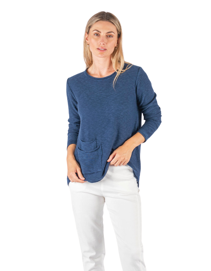 Worthier Paloma Top Navy Blue - Global Free Style