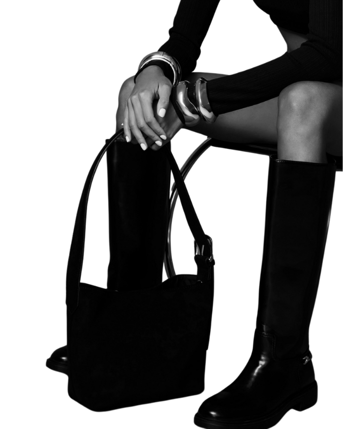 Freya Shoulder Bag Black Suede Bags and Purses Billini