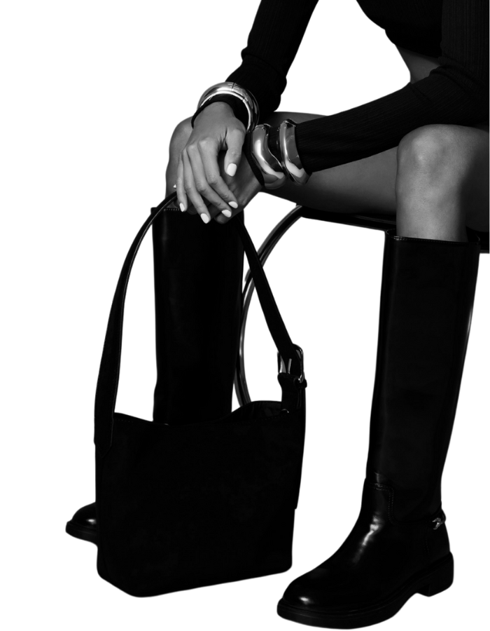 Freya Shoulder Bag Black Suede Bags and Purses Billini