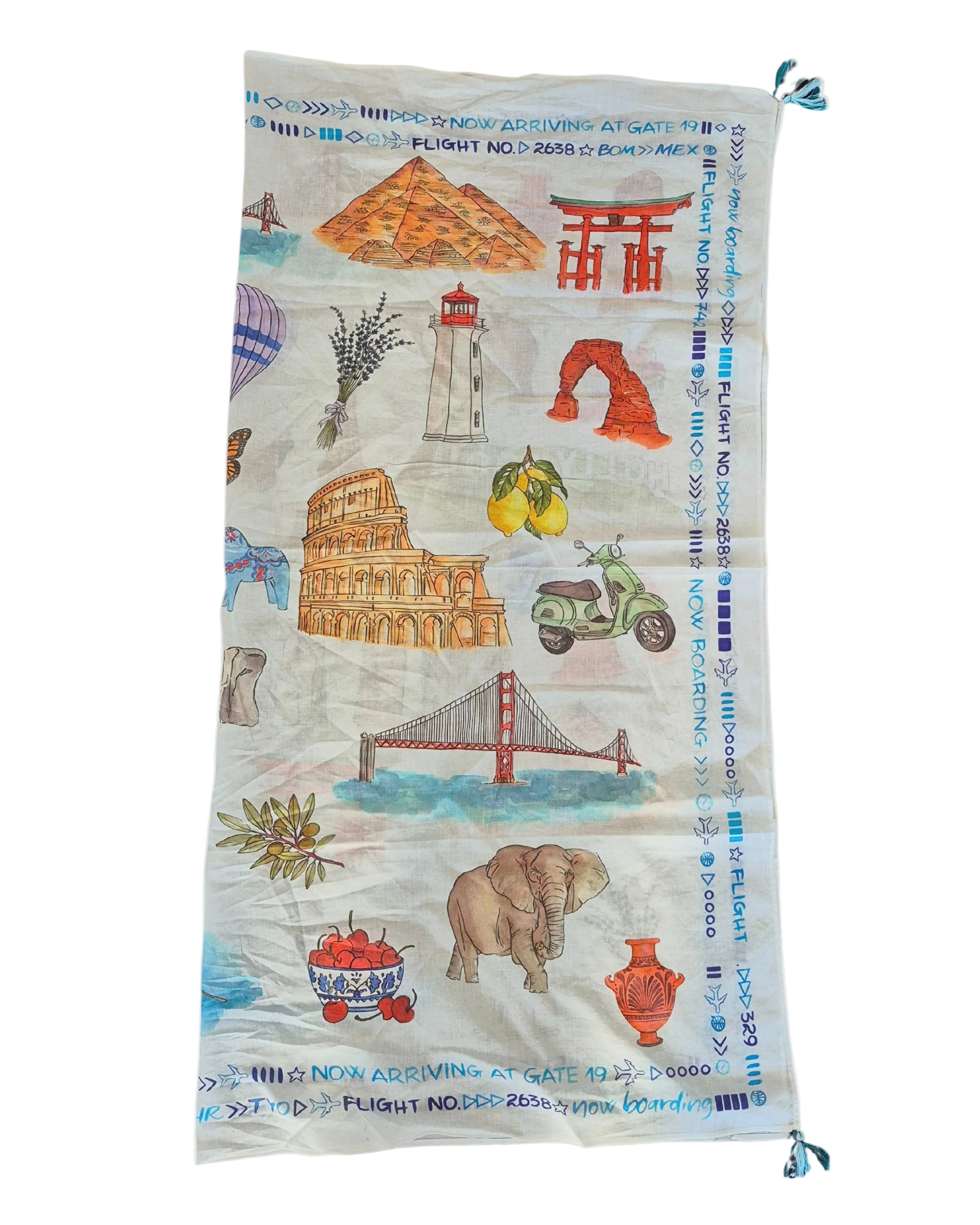 Pure Cotton Scarf VIS46 Scarves and Sarongs Zoda