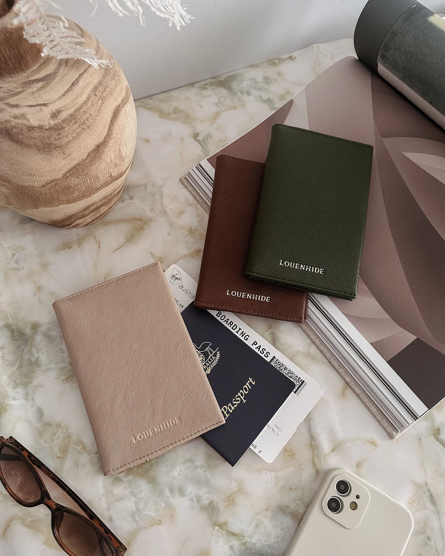 Venice Passport Holder - Olive - Global Free Style