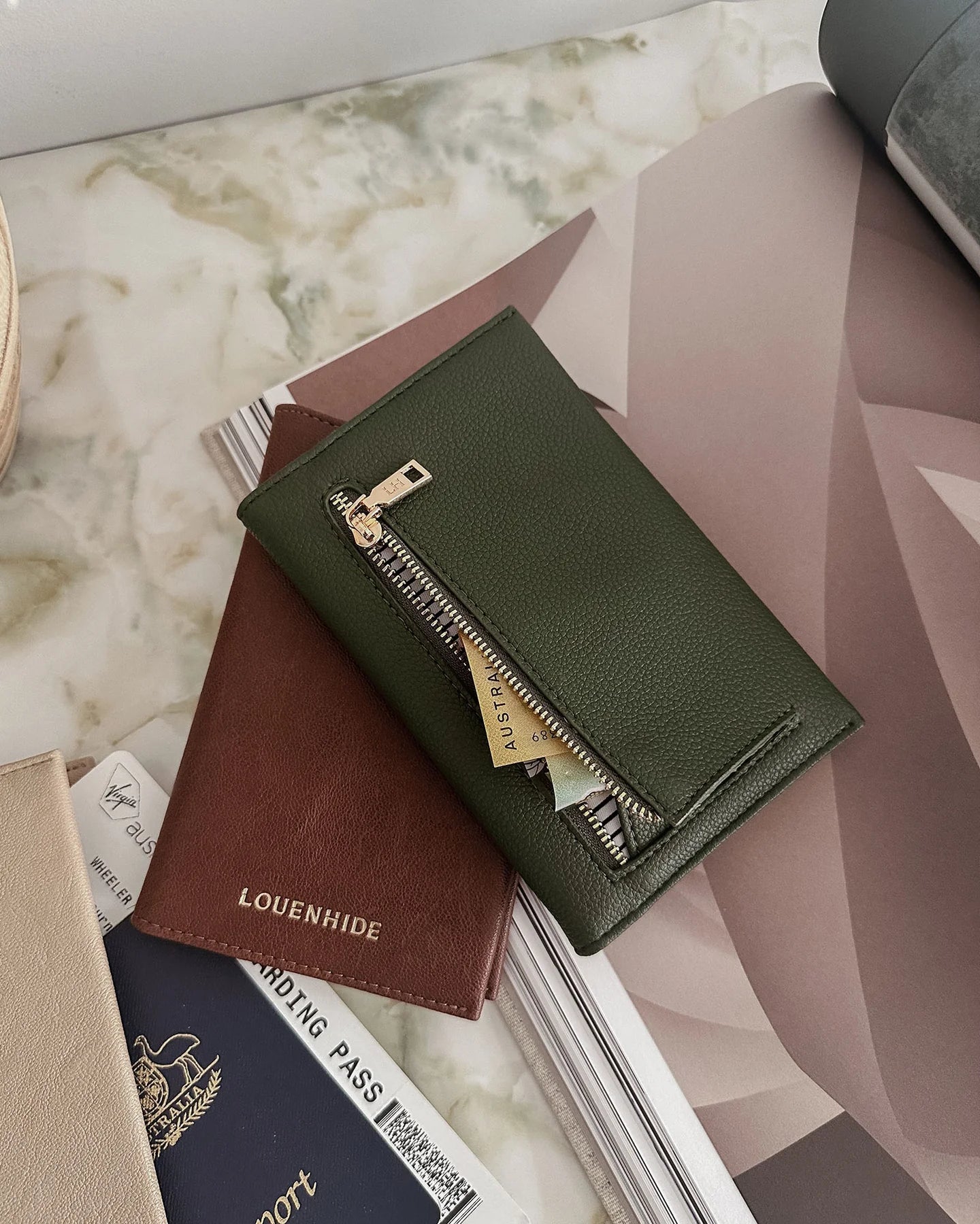 Venice Passport Holder - Olive - Global Free Style