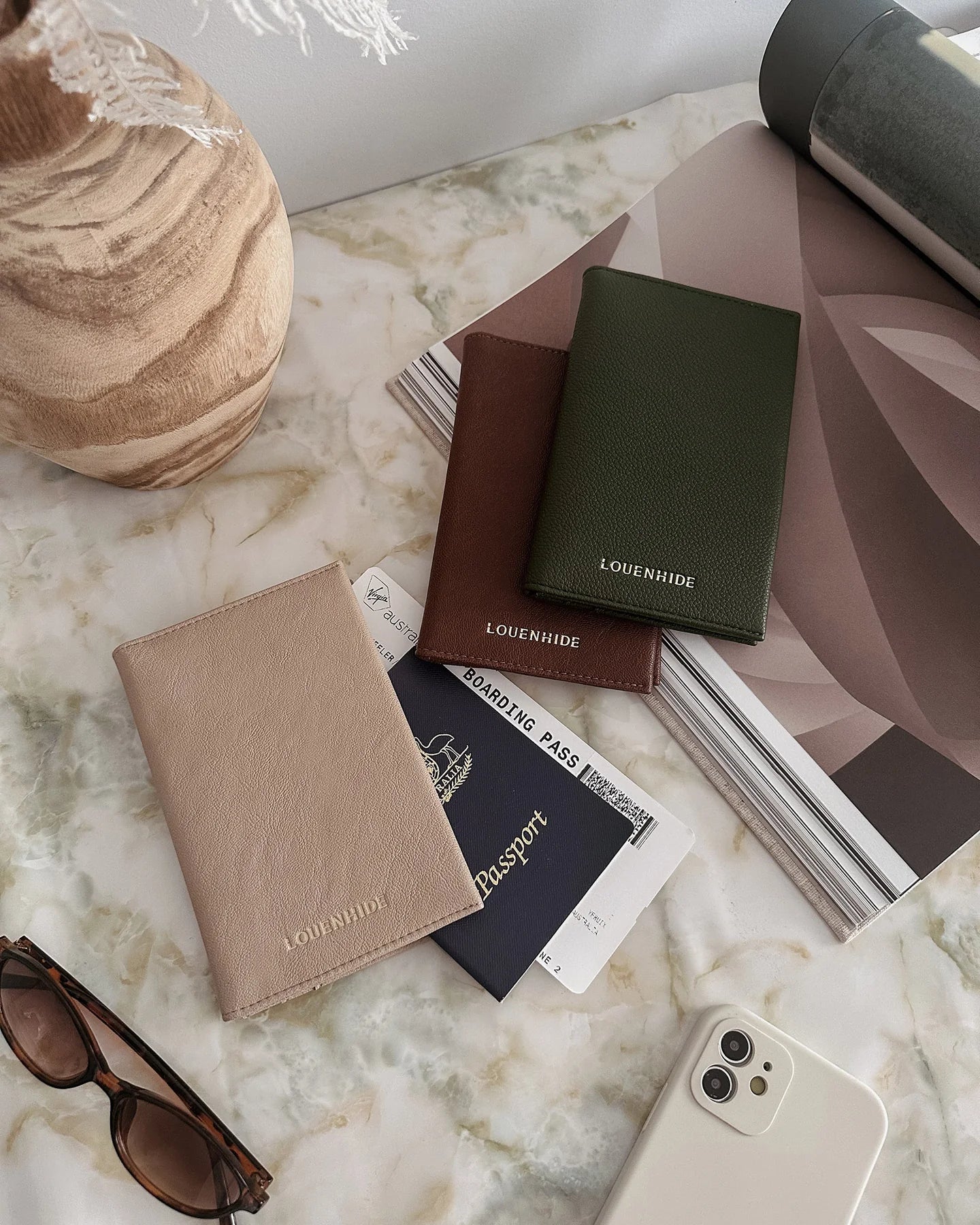 Venice Passport Holder - Saddle Cognac - Global Free Style
