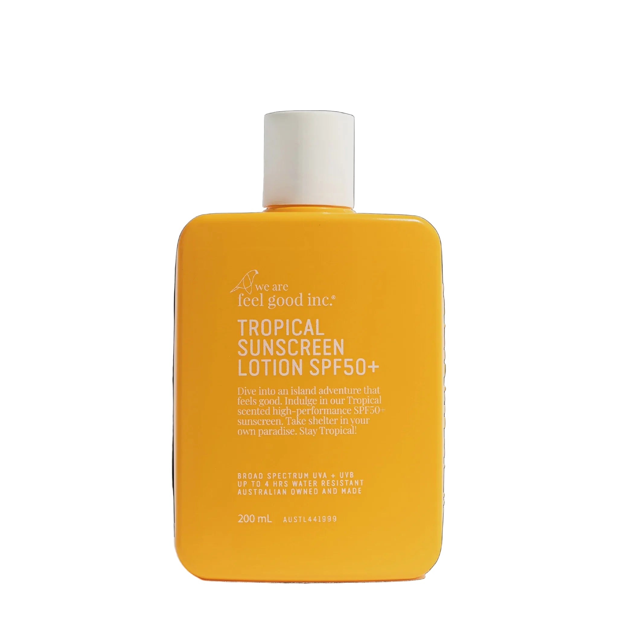 Tropical Sunscreen Lotion SPF50+ 200ml Body we are feel good inc