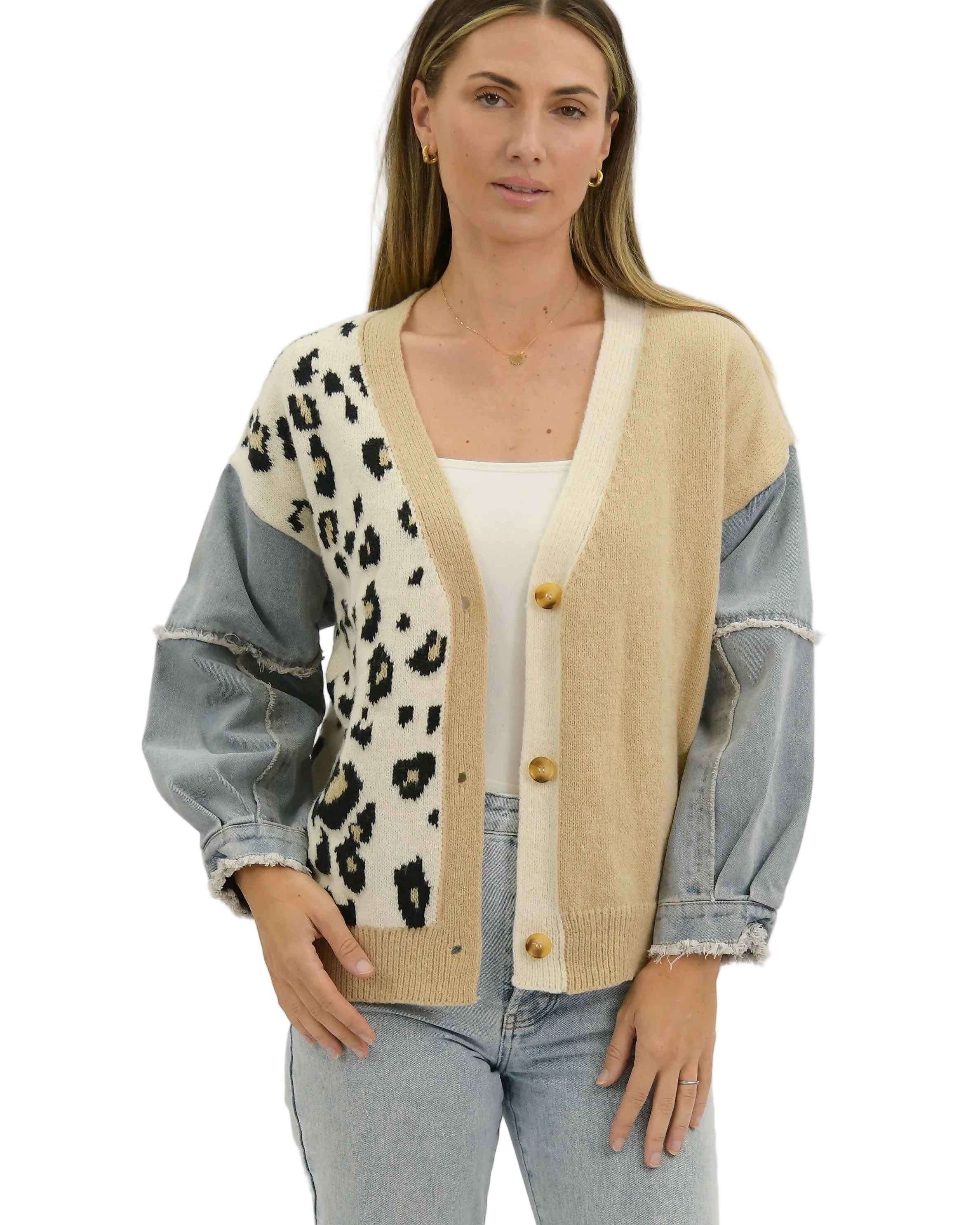 Malani Leopard Cardi Tops Worthier S/M(8-10)