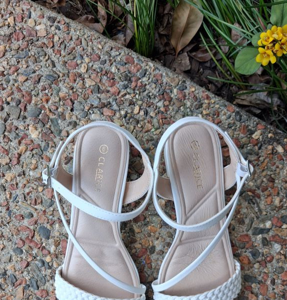 Weave Heels - White Shoes Clarice