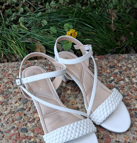 Weave Heels - White Shoes Clarice