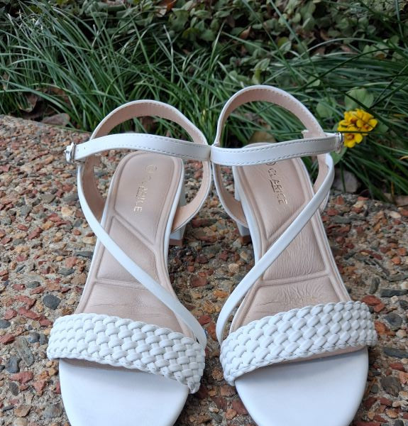 Weave Heels - White Shoes Clarice