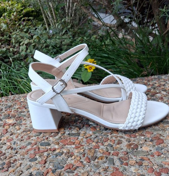 Weave Heels - White Shoes Clarice