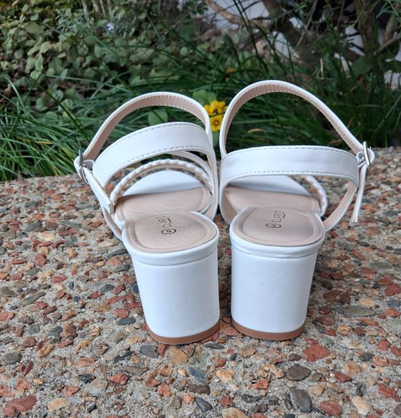 Weave Heels - White Shoes Clarice