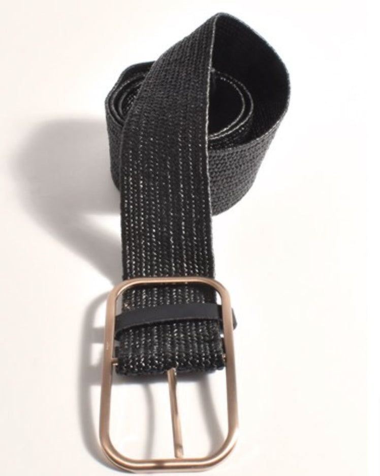 Metal Buckle Stretch Belt (Black) - Global Free Style