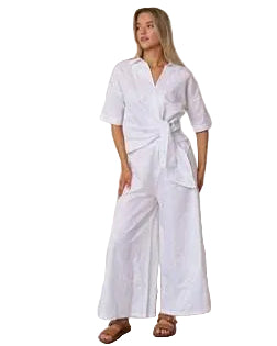 Maddison White Linen Pants Bottoms Valeria Label 8