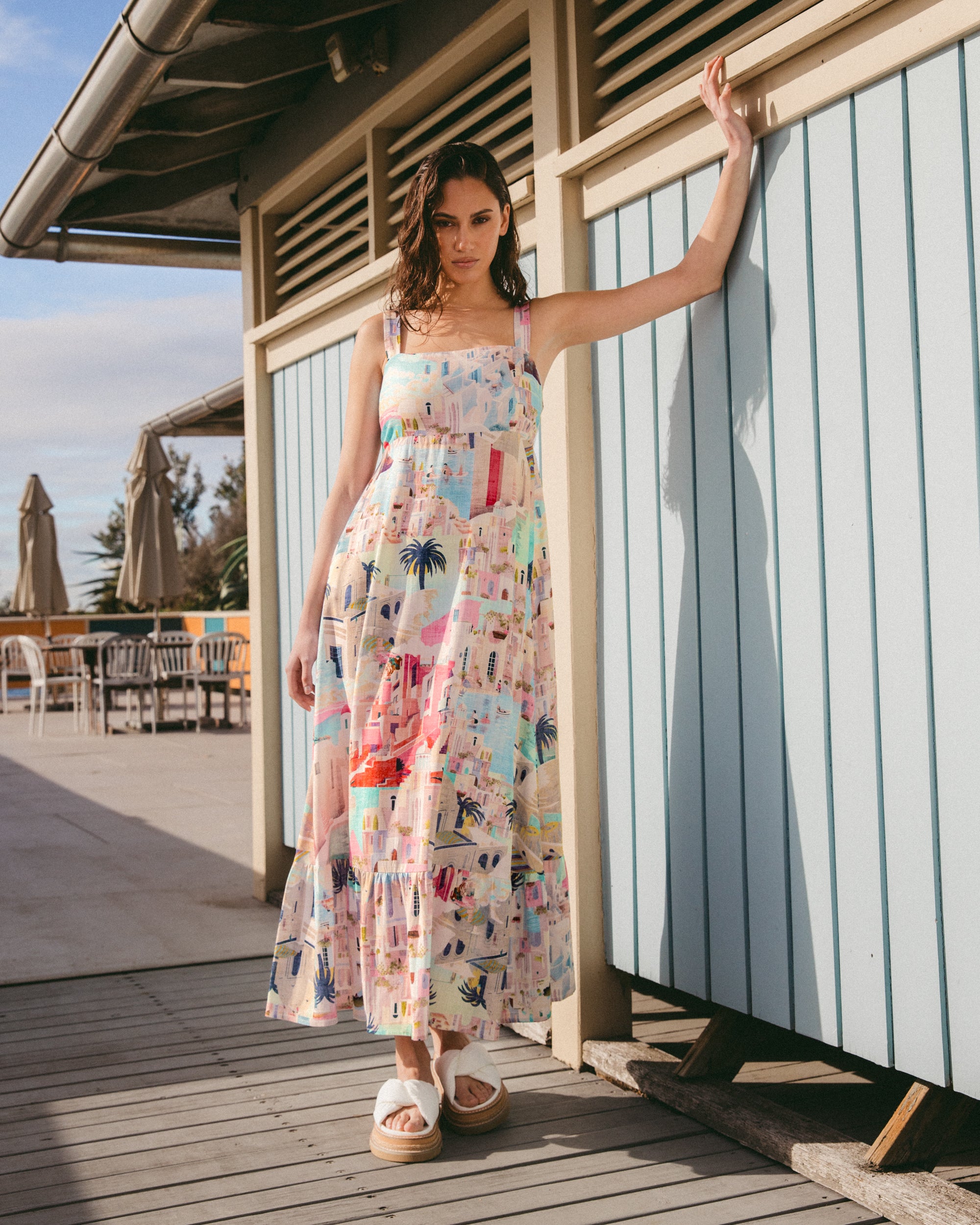 White Closet Maxi Sunny Santorini Dresses White Closet XS(6)