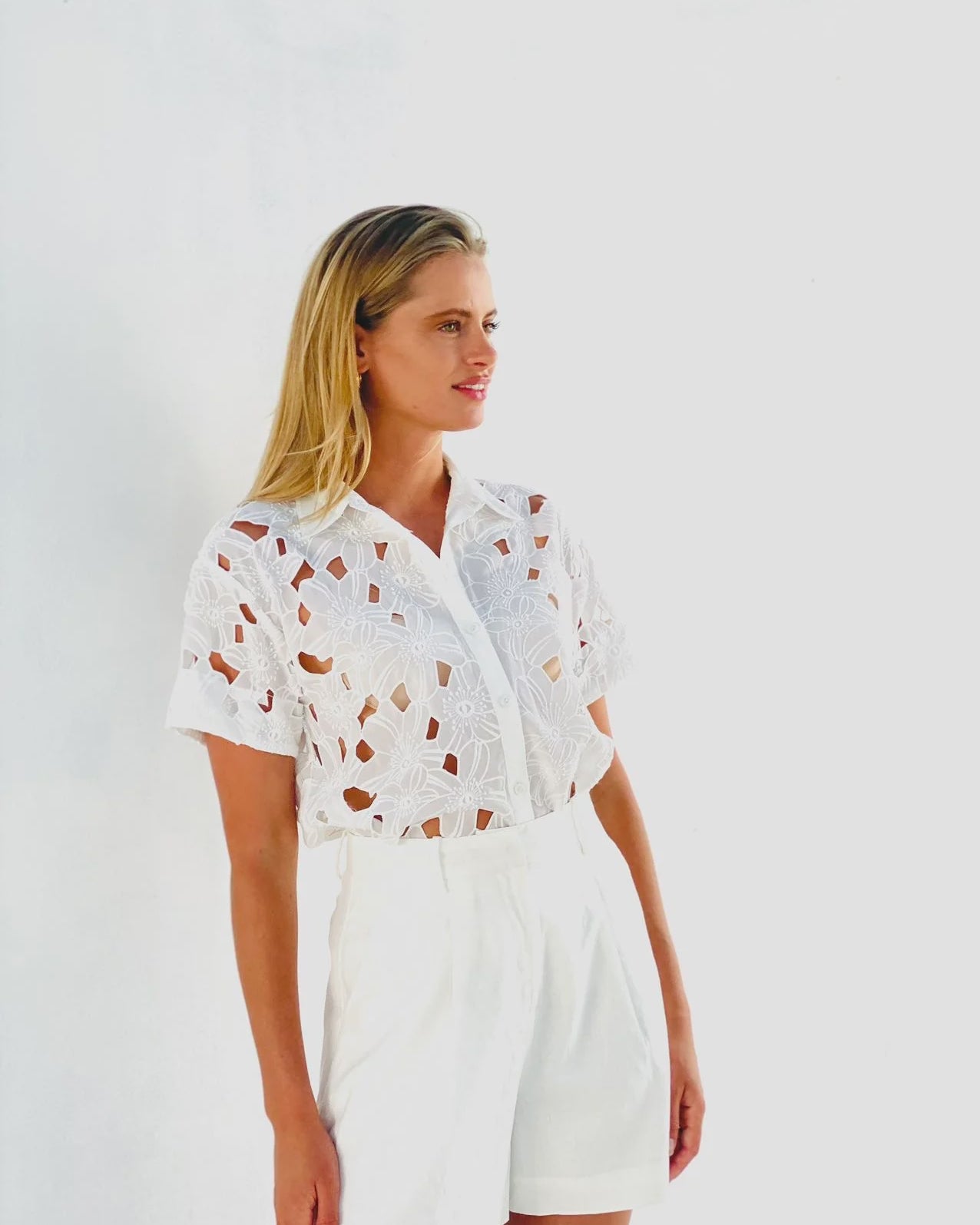 High Waisted Shorts-White - Global Free Style