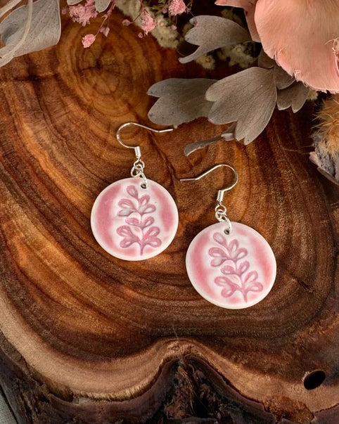 Bride Porcelain Earrings Pink Earrings Wolf and Clay