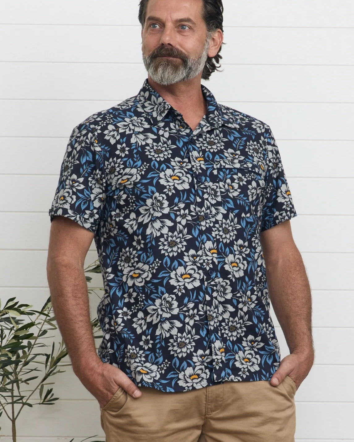 Mens Shirt Camellia Mens Tops MahaShe