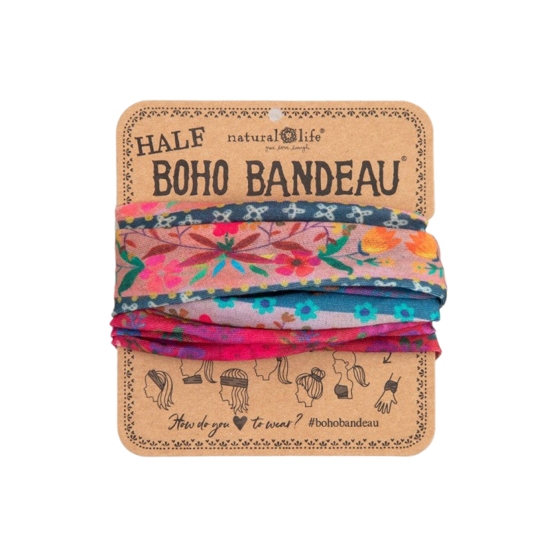 Boho Bandeau Half Pink/Blue Border Bandeau Natural Life