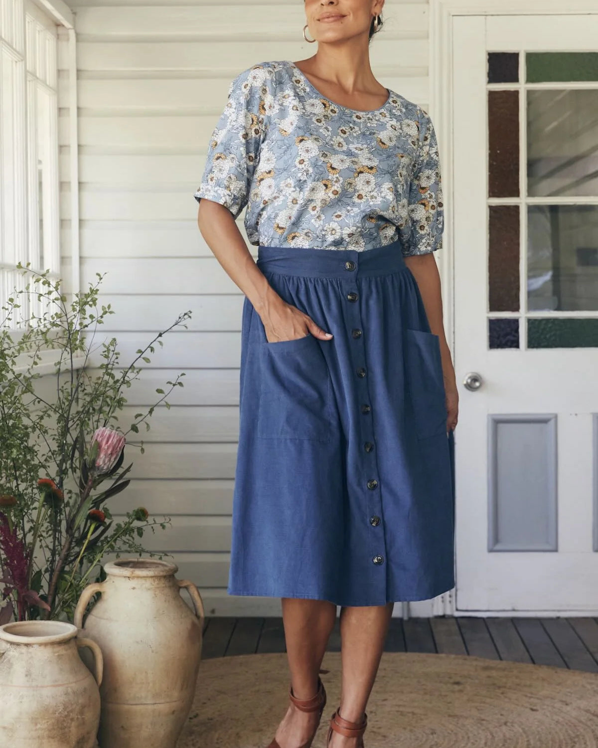 Tilly Skirt Corduroy Ocean Skirts MahaShe