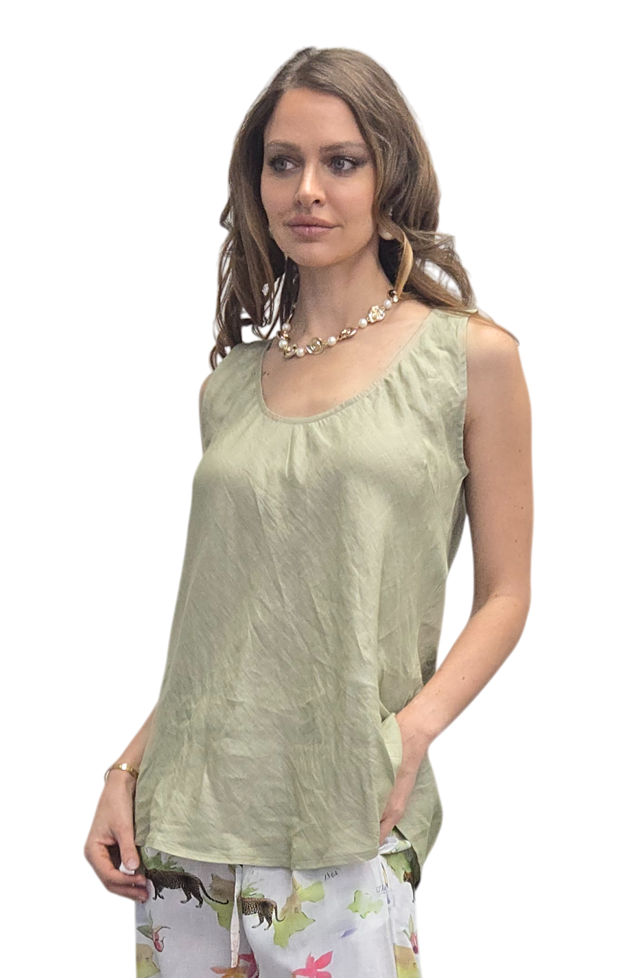 Camry Cami Top Pistachio Tops Sunkissed XS(6)
