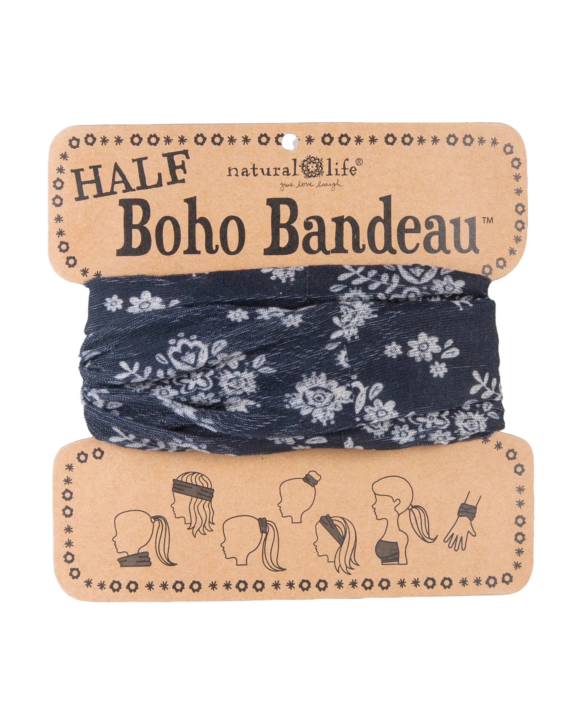 Half Bandeau Cream Black Mandala Bandeau Natural Life