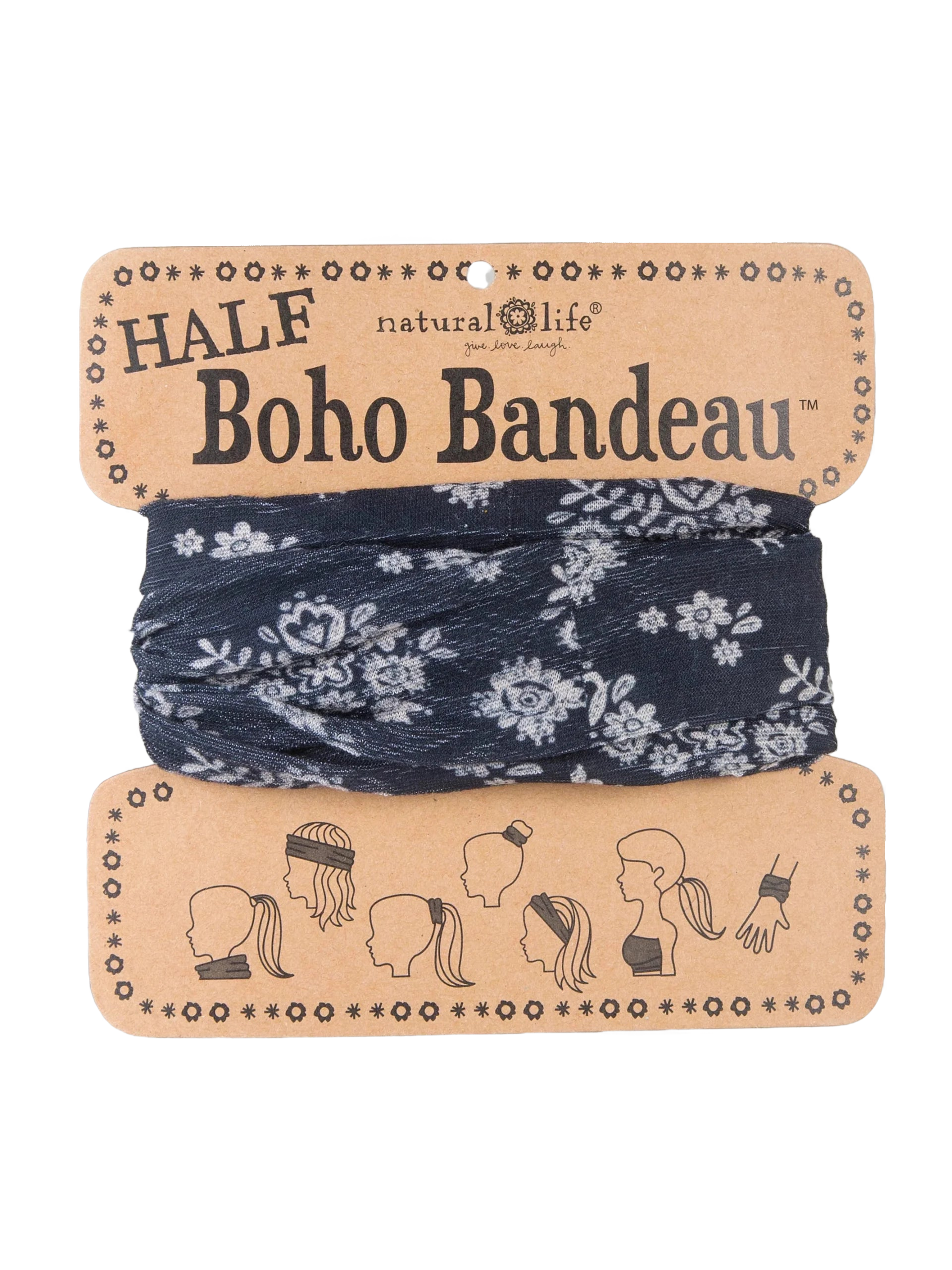 Half Bandeau Cream Black Mandala Bandeau Natural Life