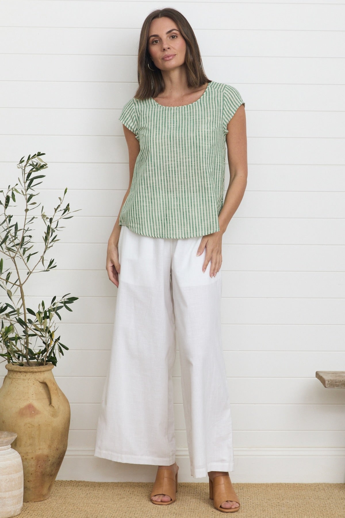 Remi Top Green Stripe Tops MahaShe