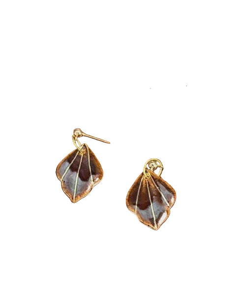 Holly Porcelain Earrings Brown Earrings Wolf and Clay