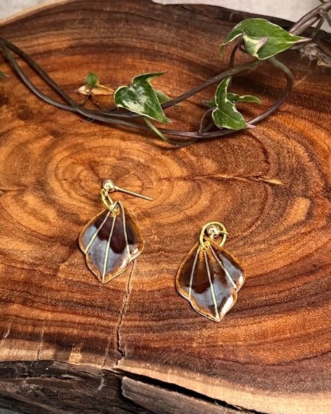 Holly Porcelain Earrings Brown Earrings Wolf and Clay