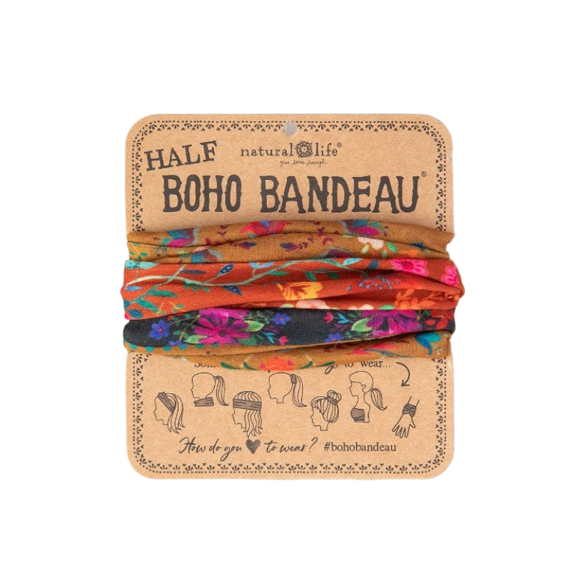 Boho Bandeau Half Rust/Tan Borders Bandeau Natural Life