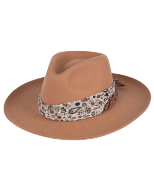 Goulburn Womens Wide Brim Fedora Terracotta Hats & Millinery Kooringal
