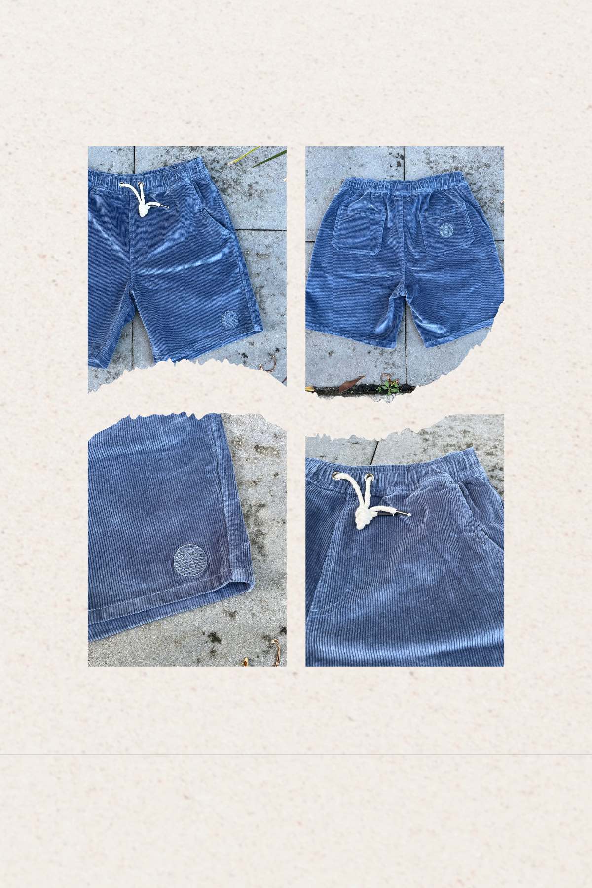 Cobalt Blue Corduroy Shorts Mens Bottoms Skumi
