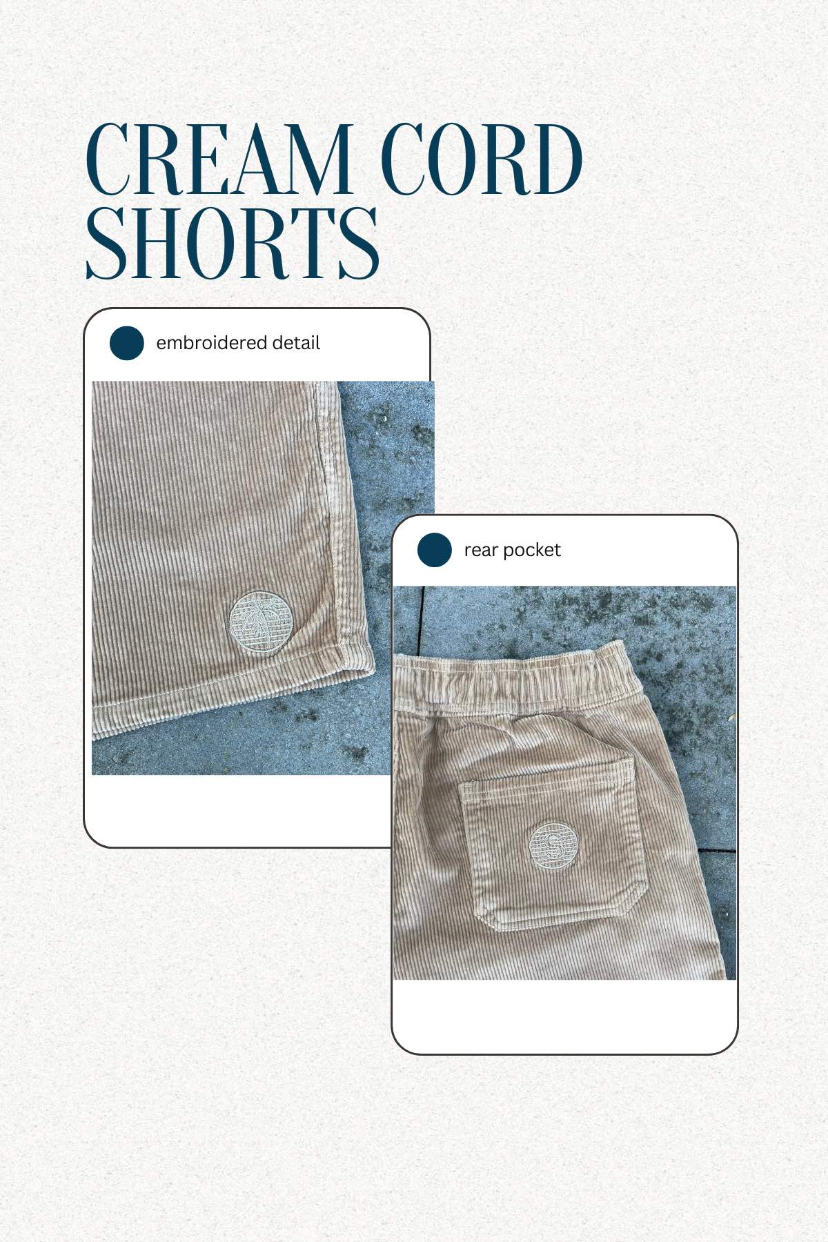 Cream Corduroy Shorts Mens Bottoms Skumi