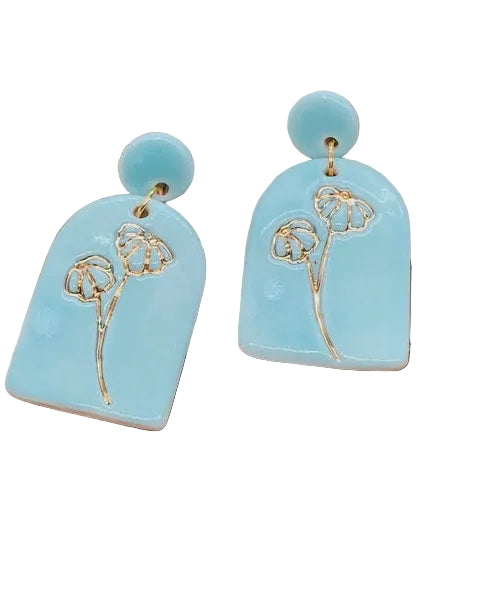 Lorelai Porcelain Earrings with Gold finish - No3 Earrings Wolf and Clay