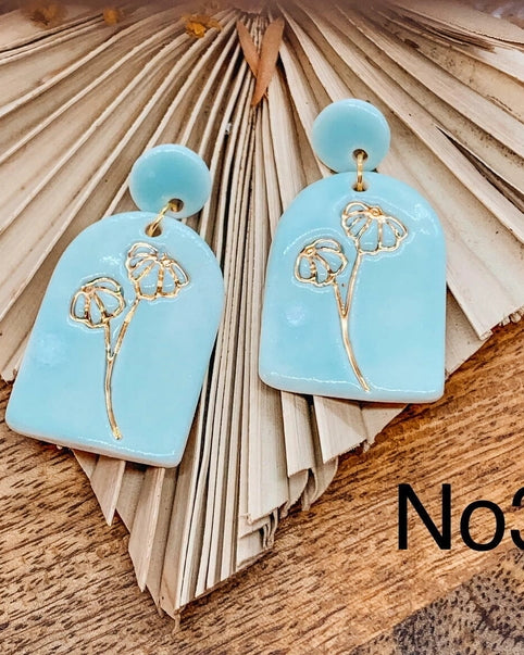 Lorelai Porcelain Earrings with Gold finish - No3 Earrings Wolf and Clay