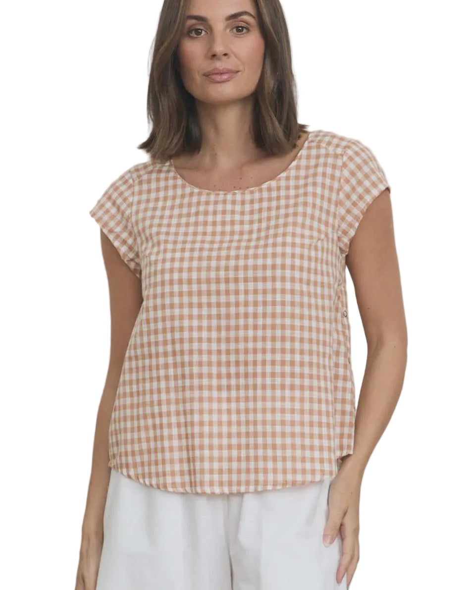 Remi Top Ginger Gingham Tops MahaShe XS(6)