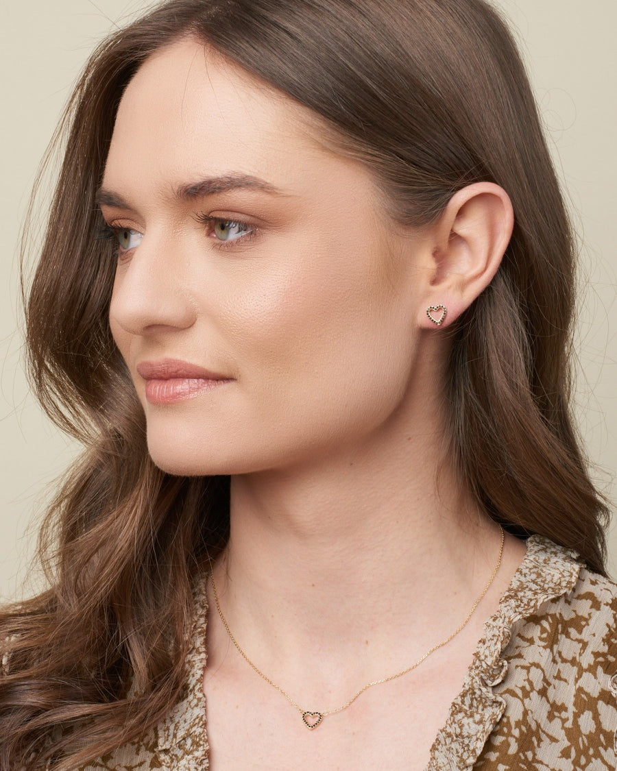 Gold &Black Crystal Heart N/L Necklaces Tiger Tree