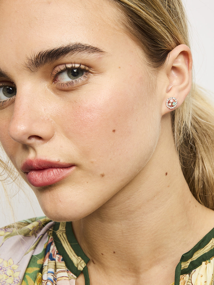 RoseGold Green Crystal Alessia E/R Earrings Tiger Tree