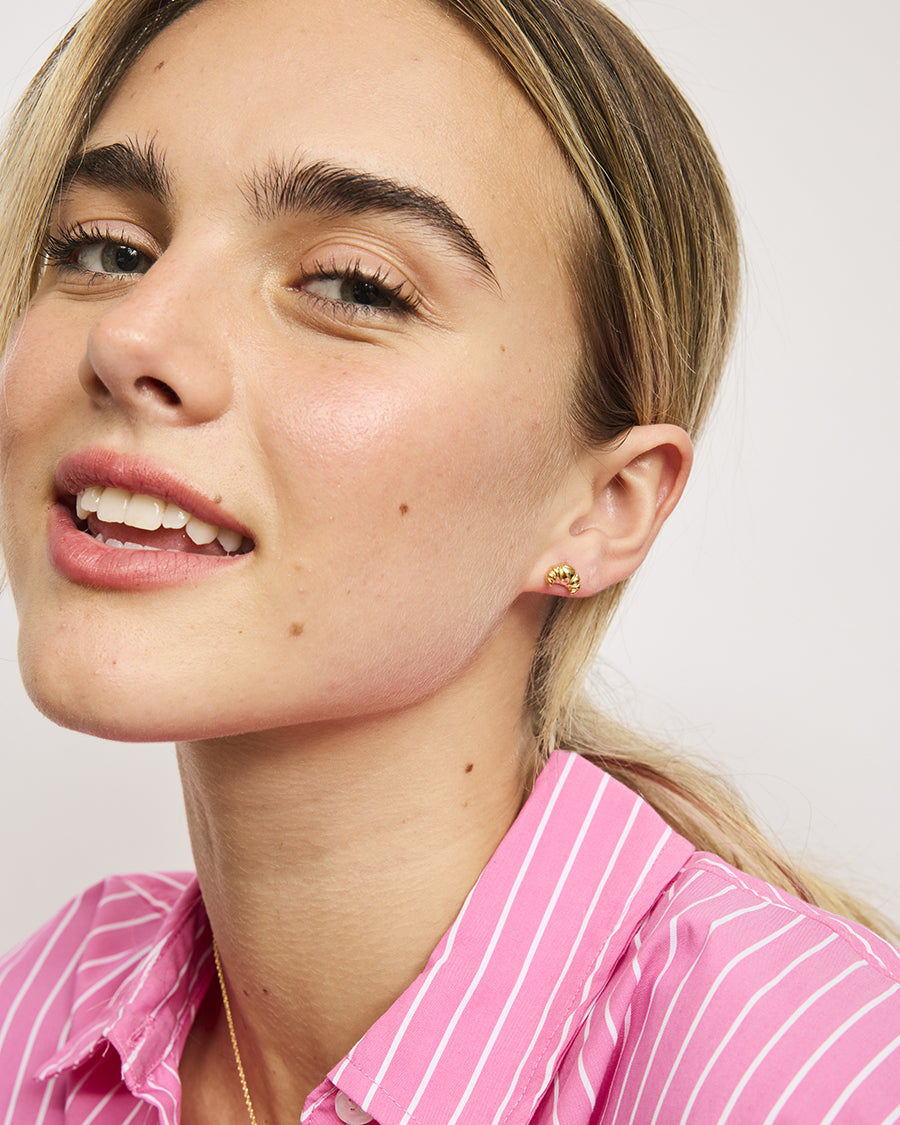 Gold Le Croissant Studs Earrings Tiger Tree