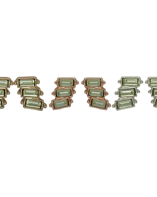 Trio Stack Crystal Earrings Pack Peridot Earrings Fabienne