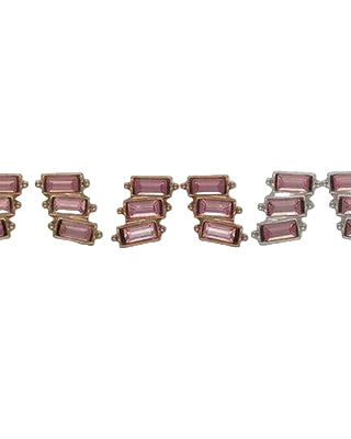 Trio Stack Crystal Earrings Pack Pink Earrings Fabienne