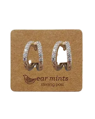 Cubic Double Loop Huggie Earring Gold/ Clear Earrings Fabienne