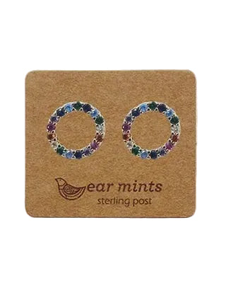 Cubic Rainbow Circle Post Earring Gold/Multi Earrings Fabienne