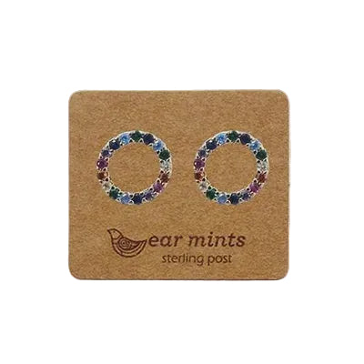 Cubic Rainbow Circle Post Earring Gold/Multi Earrings Fabienne