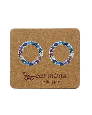 Cubic Rainbow Circle Post Earring Silver/Multi Earrings Fabienne